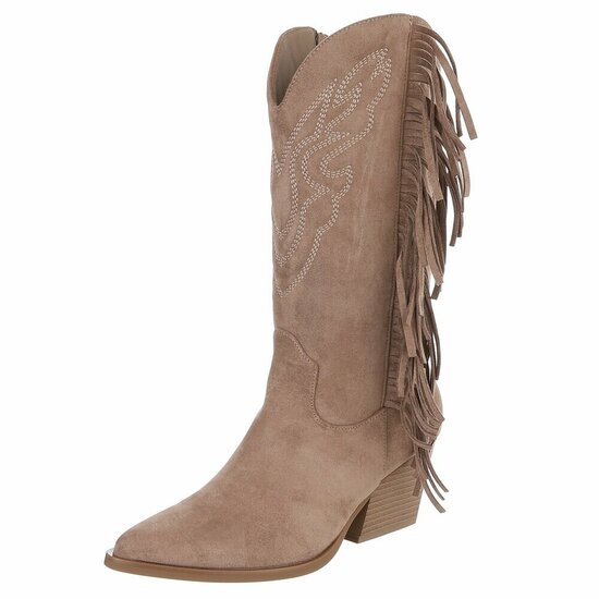 Bottes brunes kaki suèdes mi-hauts  Corina