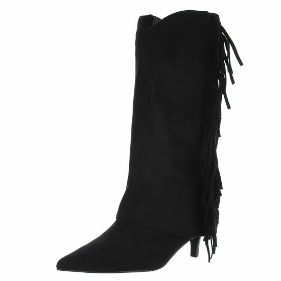 Bottes noires suèdes mi-hauts  Corina