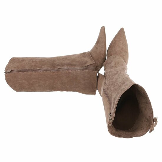Bottes brunes kaki suèdes mi-hauts  Corina