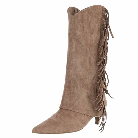 Bottes brunes kaki suèdes mi-hauts  Corina