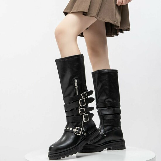 Zwarte hoge boot Charlene