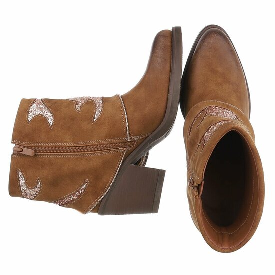Bottines en daim camel  à rabat Alondra