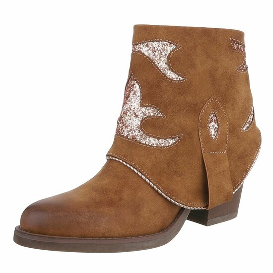Bottines en daim camel  à rabat Alondra