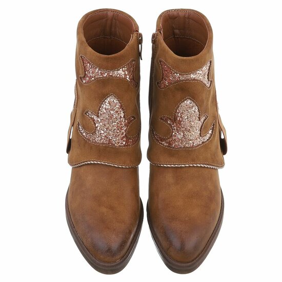 Bottines en daim camel  à rabat Alondra