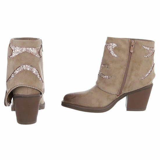 Bottines en daim brun kaki  à rabat Alondra