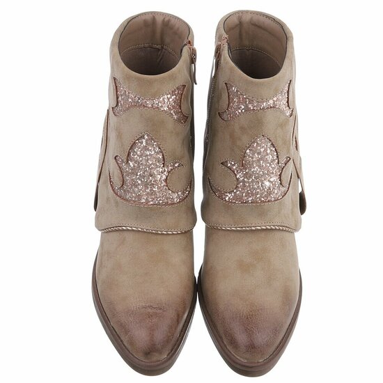 Bottines en daim brun kaki  à rabat Alondra