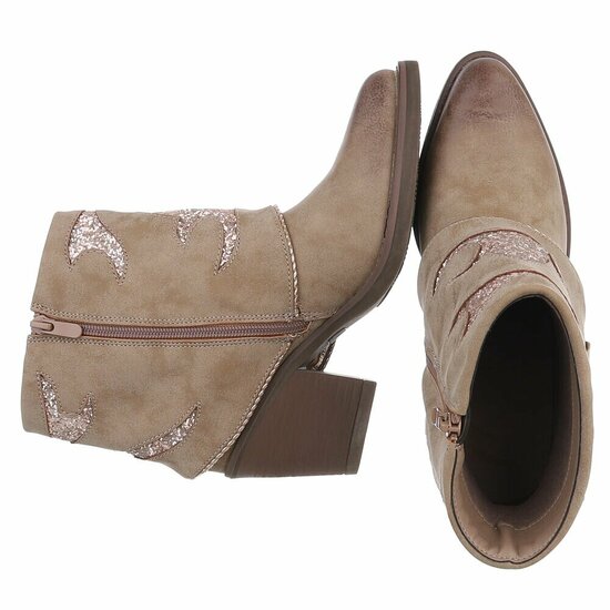 Bottines en daim brun kaki  à rabat Alondra