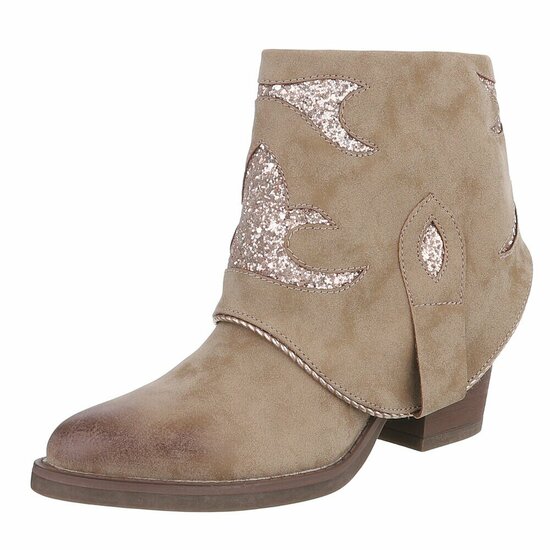 Bottines en daim brun kaki  à rabat Alondra
