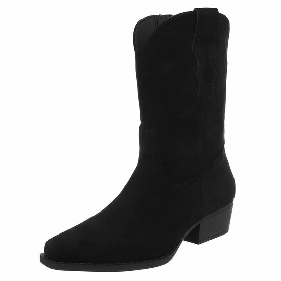 Zwart daimen biker/western boot Arciela