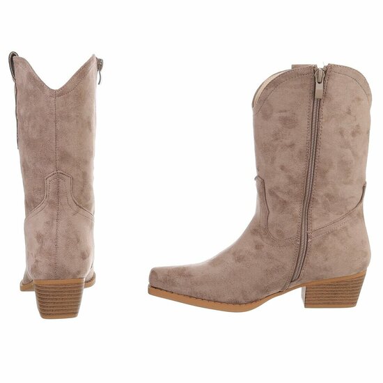 Kaki bruine daimen biker/western boot Arciela