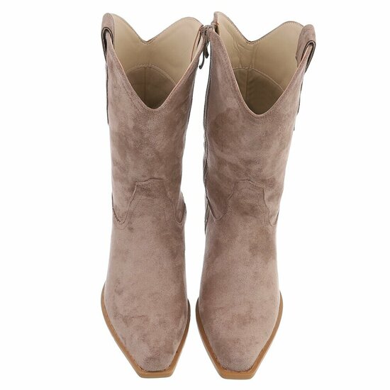 Kaki bruine daimen biker/western boot Arciela