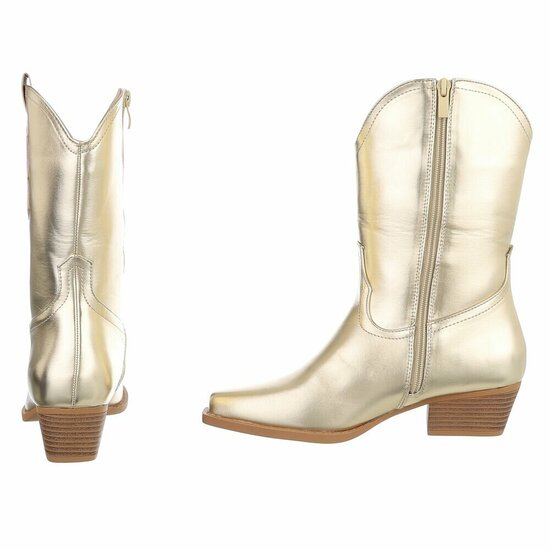 Gouden biker/western boot Arciela