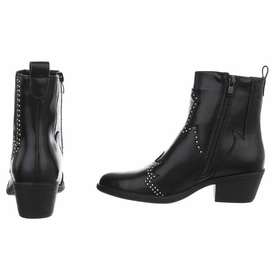 Bottines biker-western noires Delphine