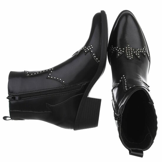 Bottines biker-western noires Delphine