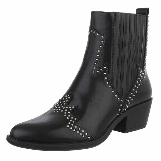Bottines biker-western noires Delphine