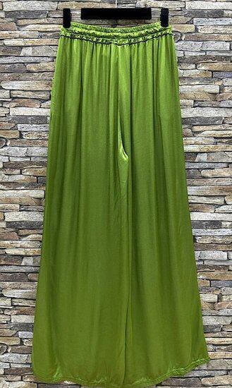 Olijf groene broek in satin