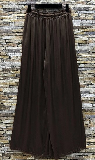 Maroon bruine broek in satin