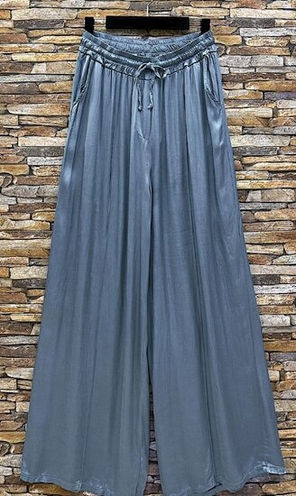 Jeans blauwe broek in satin