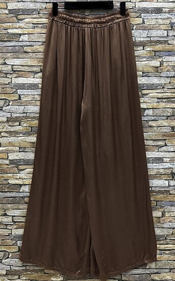 Donker bruine broek in satin
