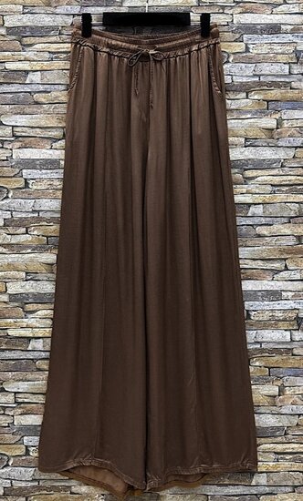 Donker bruine broek in satin