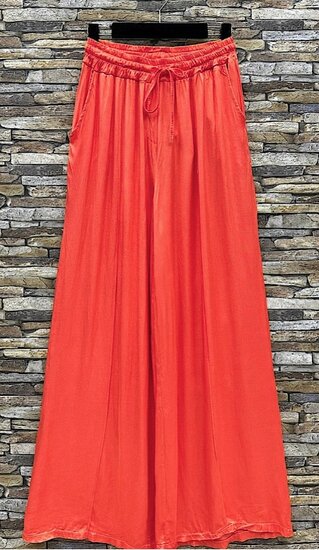 Koraal rode broek in satin