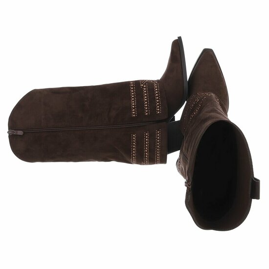 Bruin suede laars met omslag Charlaine