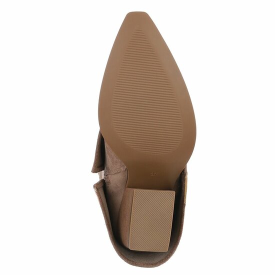 Kaki bruine suede laars met omslag Charlaine