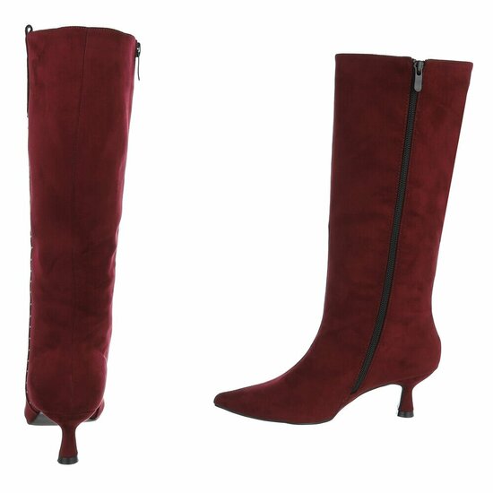 Hoge bordeaux suede laars Carlien
