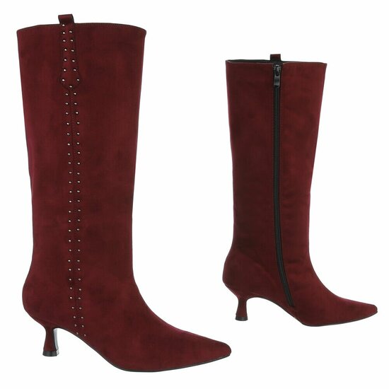 Hoge bordeaux suede laars Carlien