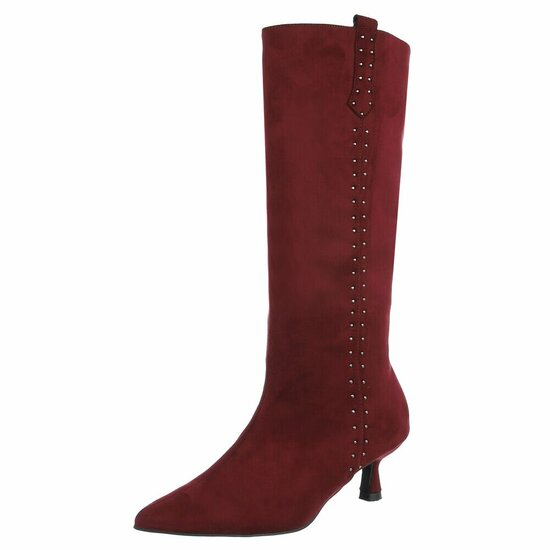 Hoge bordeaux suede laars Carlien