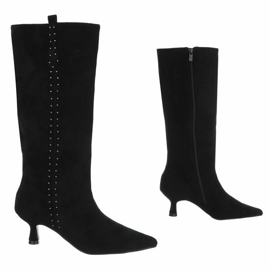 Hoge zwarte suede laars Carlien