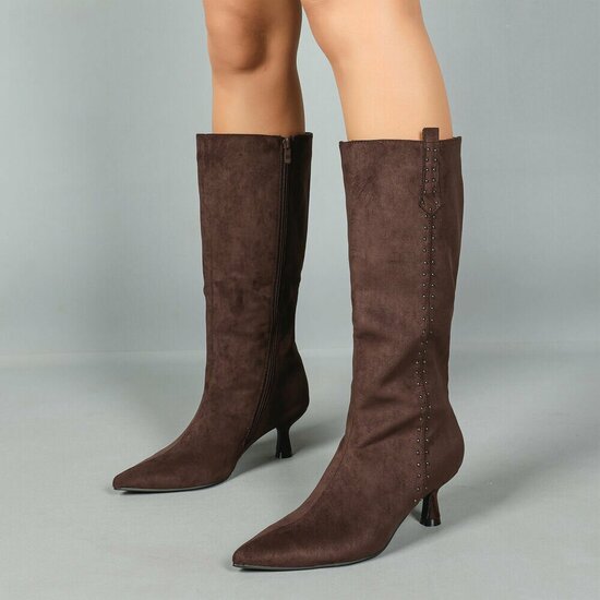 Hoge bruine suede laars Carlien