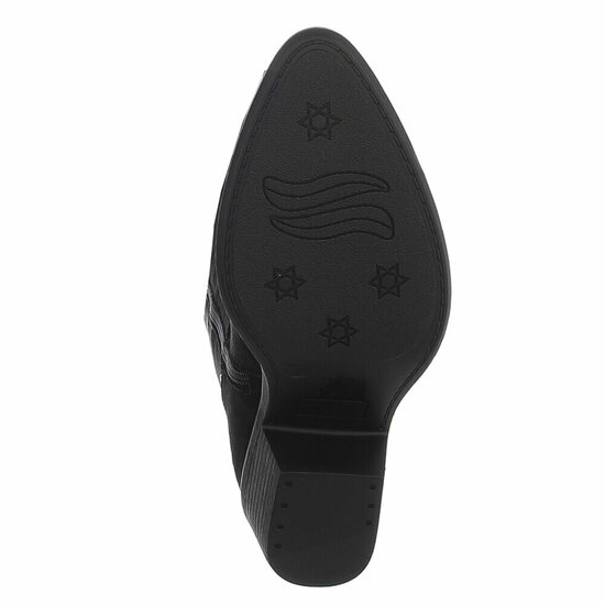 Hoge zwarte suede western-biker laars Charis