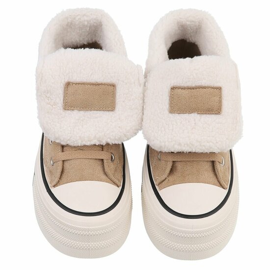 Kaki bruine hoge winter sneaker Charella