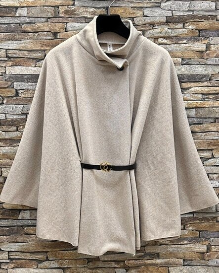 Elegante beige cape jas