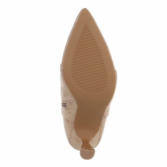 Kaki bruine midi suede laars Caprice