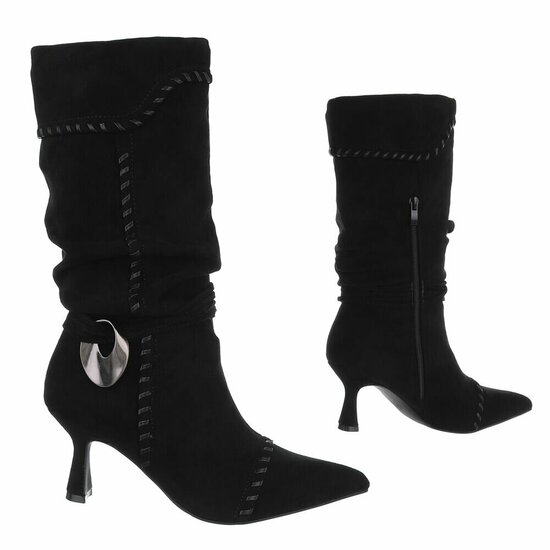 Zwarte midi suede laars Caprice