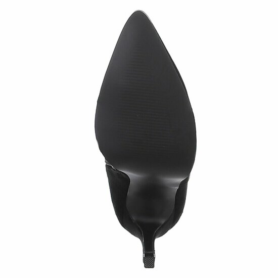 Hoge zwarte suede western-biker laars Carissa
