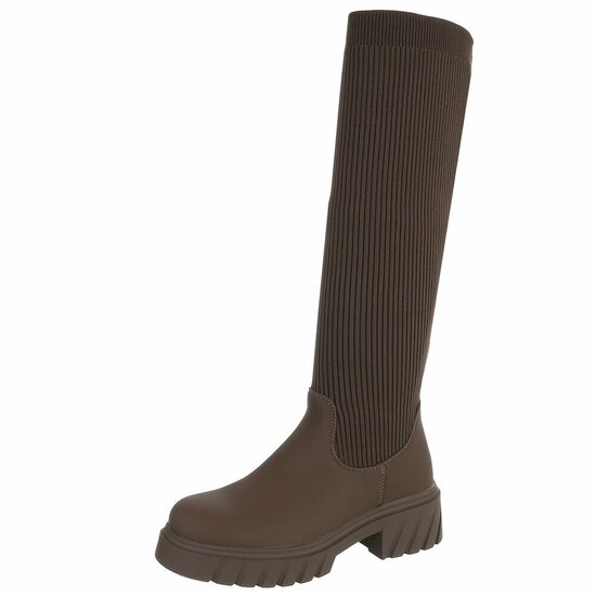 Hoge bruine textiel laars Chantelle  SOLD OUT