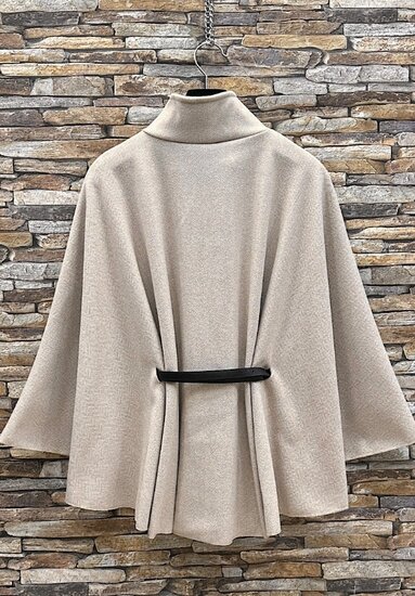 Elegante beige cape jas