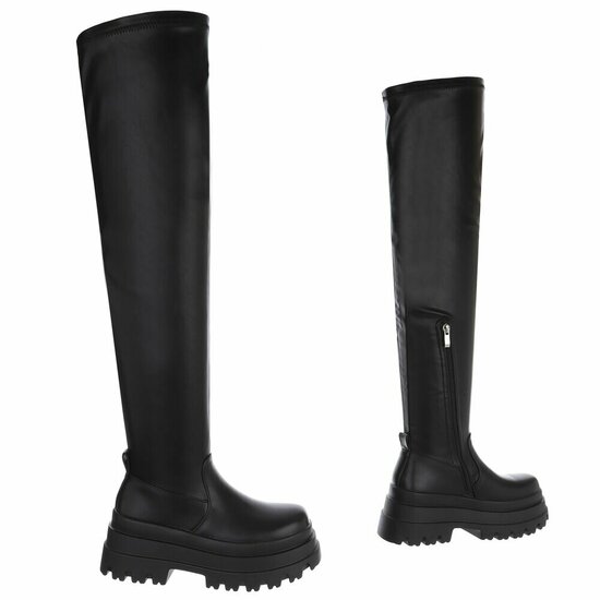 Zwarte overknee laars Cilla