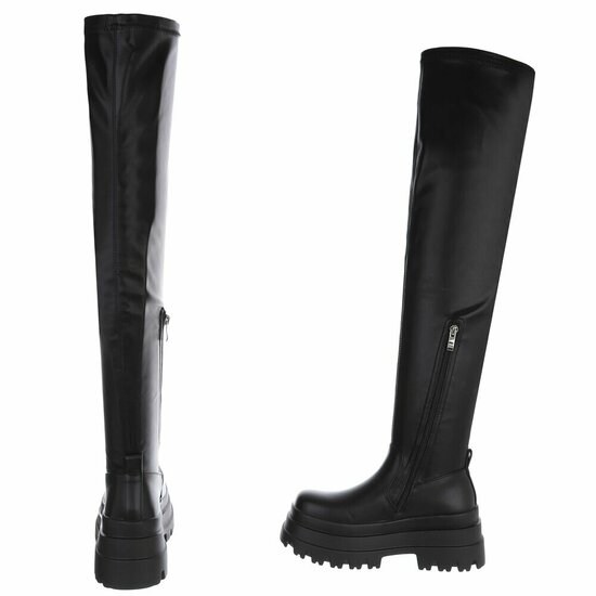 Zwarte overknee laars Cilla