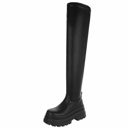 Zwarte overknee laars Cilla