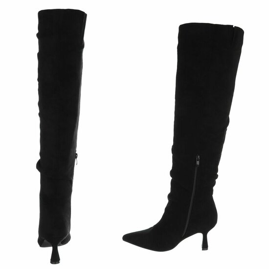 Zwarte suede overknee laars Cosima