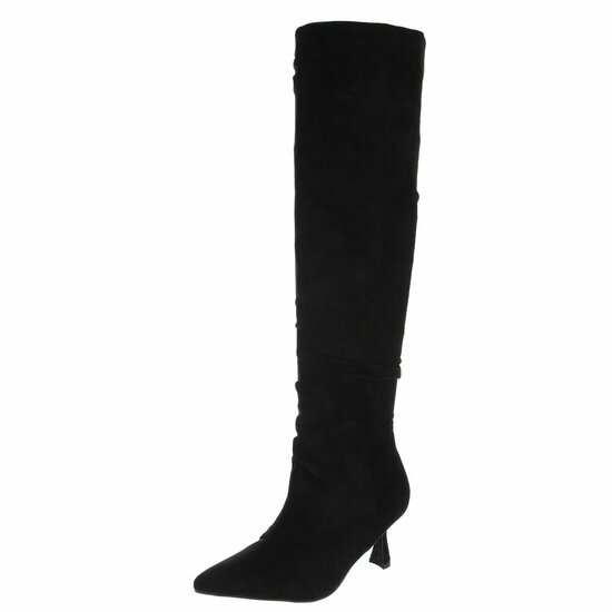 Zwarte suede overknee laars Cosima