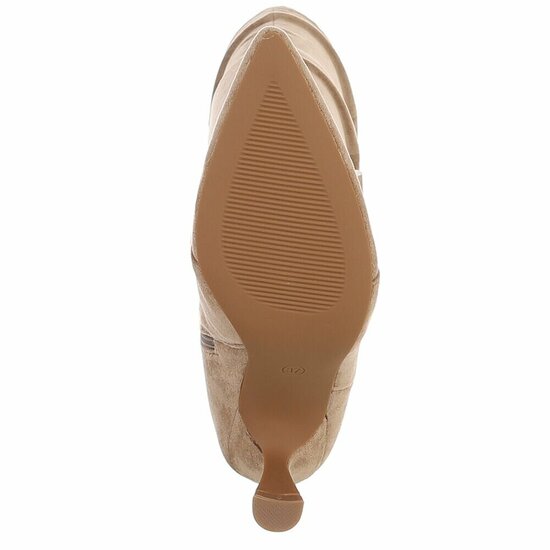 Licht bruine suede overknee laars Cosima