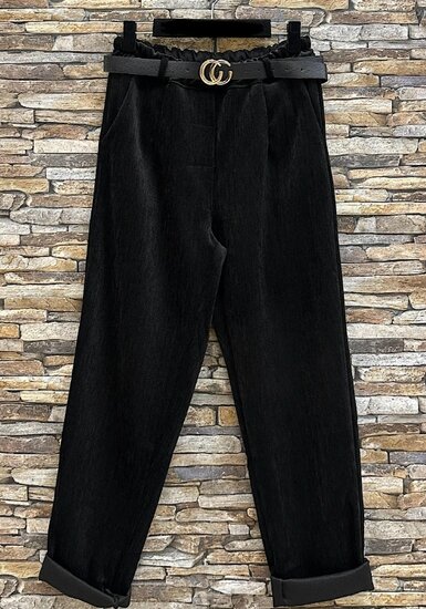 Zwarte velvet broek
