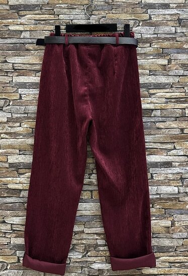 Wijn rode velvet broek