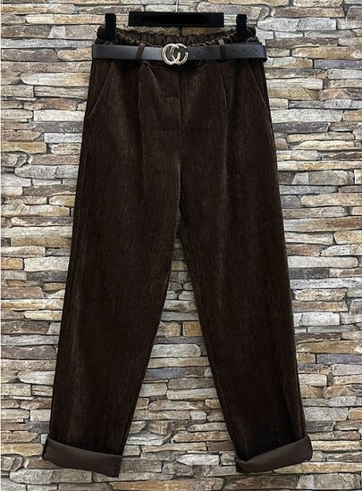 Donker groene velvet broek