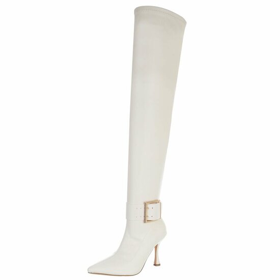 Witte overknee laars Jina